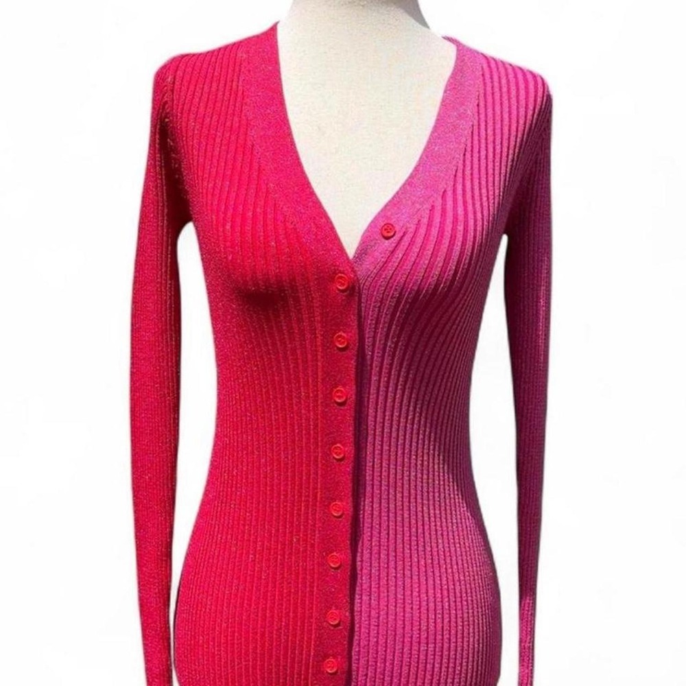STAUD Shoko Colorblock Ribbed Knit Midi Dress.‎ Size XS